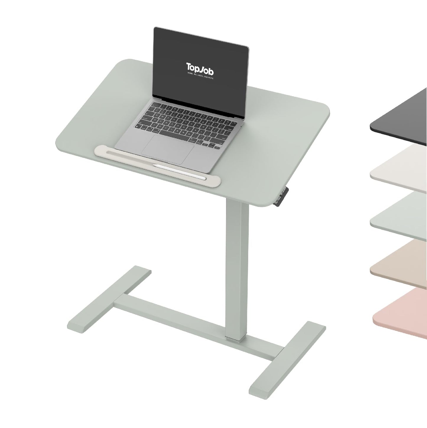 TopJob AnyDesk Nest Pro Sit Standing Desk, Portable Folding Stand Desk with Hidden Wheels, Computer Workstations, Home Use, Couch Side Table, Bedside Table, Kitchen Prep Table, Cordless (Mint)