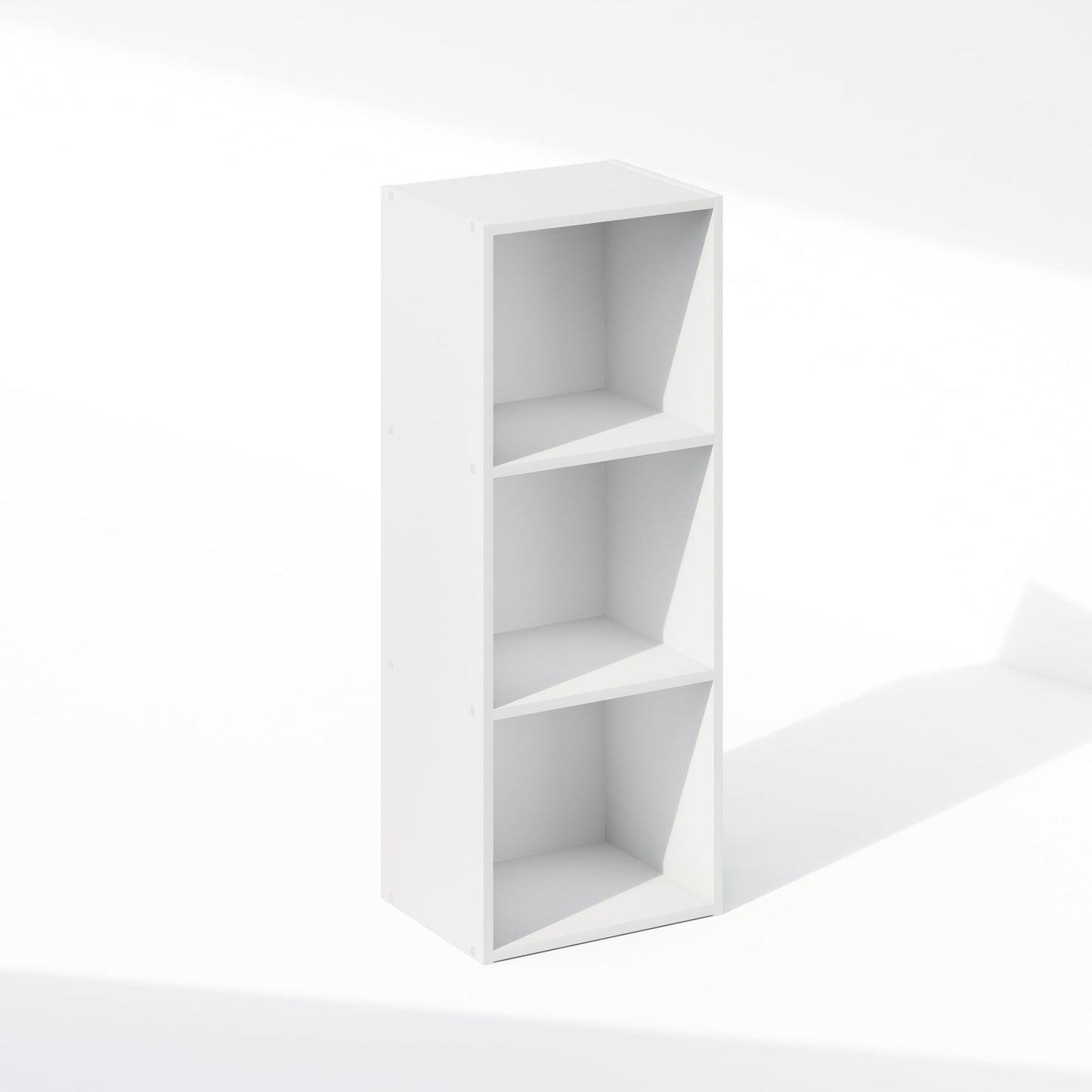 Furinno Reed Closet Organizers and Storage, 3-Tier Closet Organizer, Open Shelf Closet Storage, for Wardrobe, Bedroom, Living Room, White