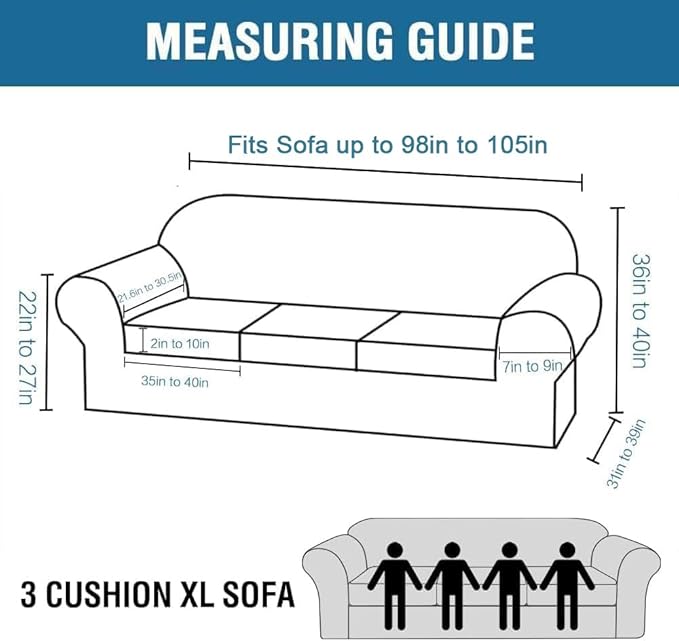 H.VERSAILTEX Modern Velvet Plush 4 Piece High Stretch Sofa Slipcover Furniture