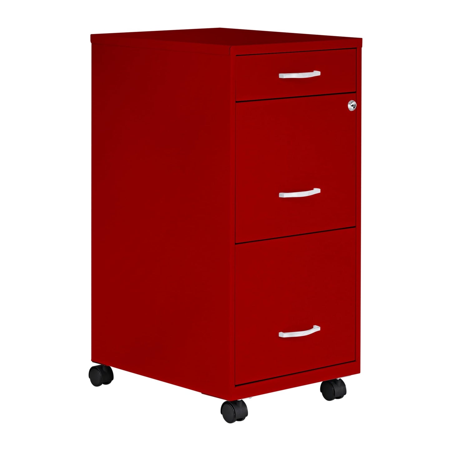 Lorell LYS SOHO Box/File/File Mobile Red File Cabinet, 3 Drawer
