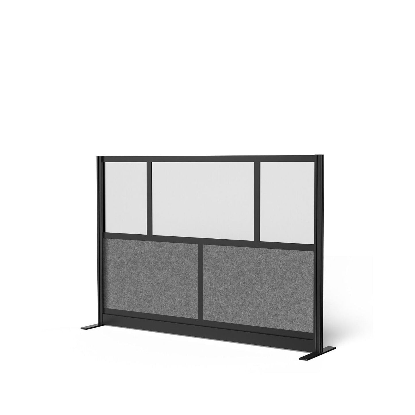 LUXOR MW-7048-FCGB Modular Wall Room Divider System - Black Frame - 70" x 48" Starter Wall