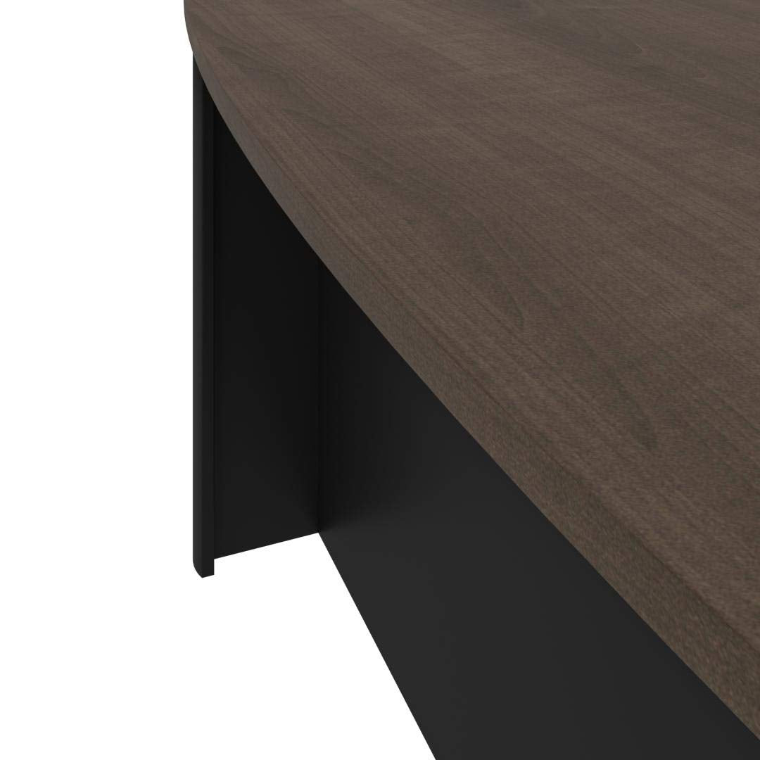 Bestar Connexion Desk Shell, 72W, Antigua & Black, Professional Workstation, Large Desktop Solution, Home Office Table for Workspace