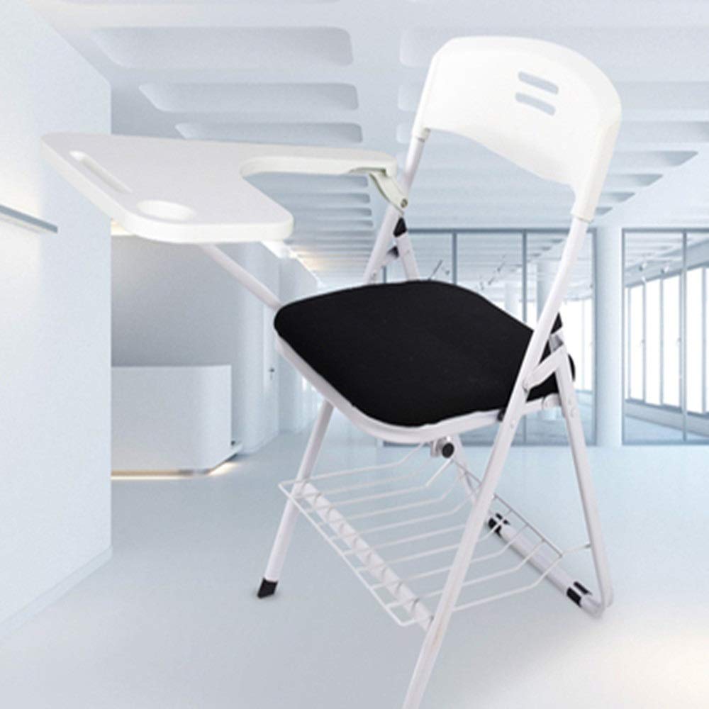 Renovation House (Pack Of 4) Tutoring Agency Conference Chair With Large Board Student Training Desk Chair Modern Space Small Adult Chair Simple Folding Portable Chair with Handed Flip Up Tablet