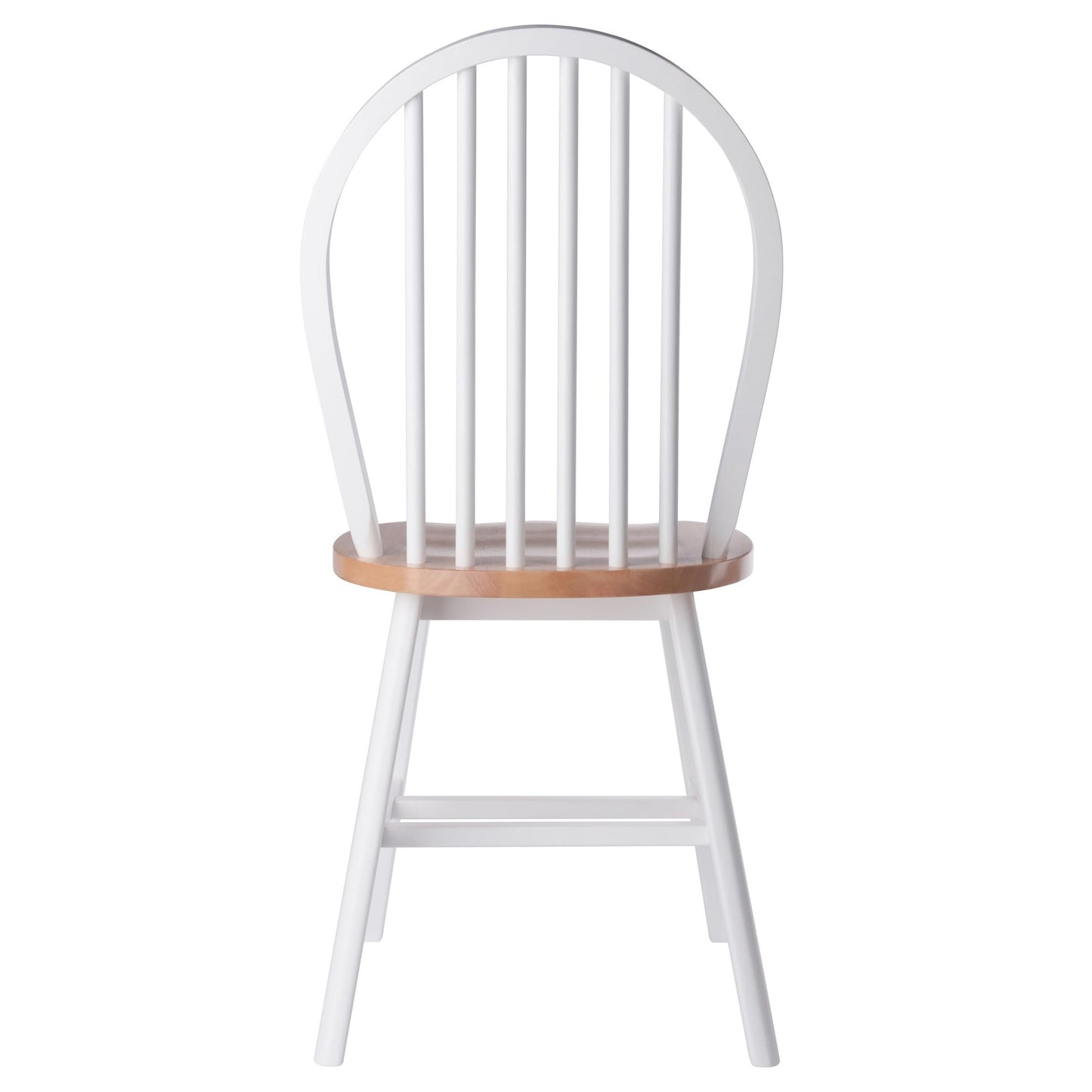 Winsome Windsor 2-Piece Chair Set in Natural/White, Classic Ladder Backed Kitchen & Dining Room Chairs, Simple & Elegant Home Seating Solution, Great for Office, Hallway, Bedroom