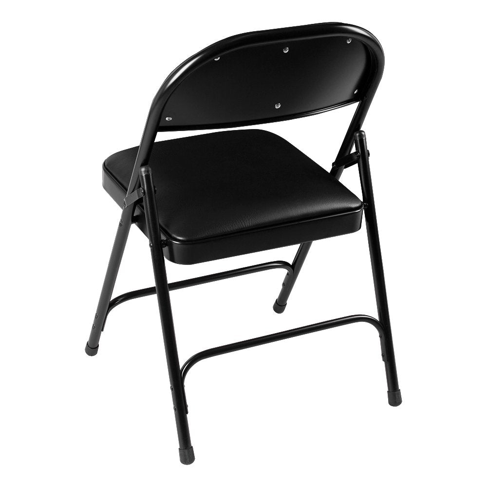 Norwood Commercial Furniture 6600 Series Folding Chair with Vinyl Upholstered Seat and Back, Black, NOR-SRO593-VBK-SO (Pack of 4)