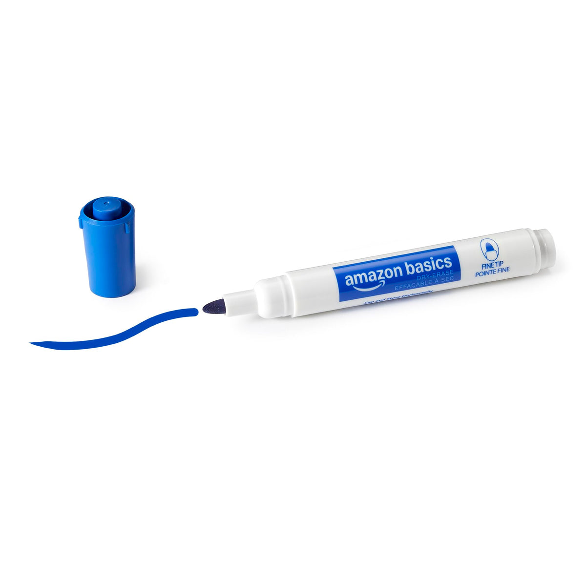 Amazon Basics Low-Odor Dry Erase Whiteboard Markers, Fine Tip, Quick-Dry, Blue, 36-Pack