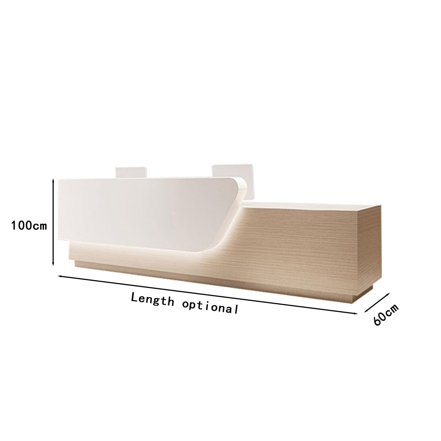 JQslycdmv Multifunctional Reception Counter with Drawers and Shelves - Ideal for Home, Office and Spa(Black - Left,220cm)