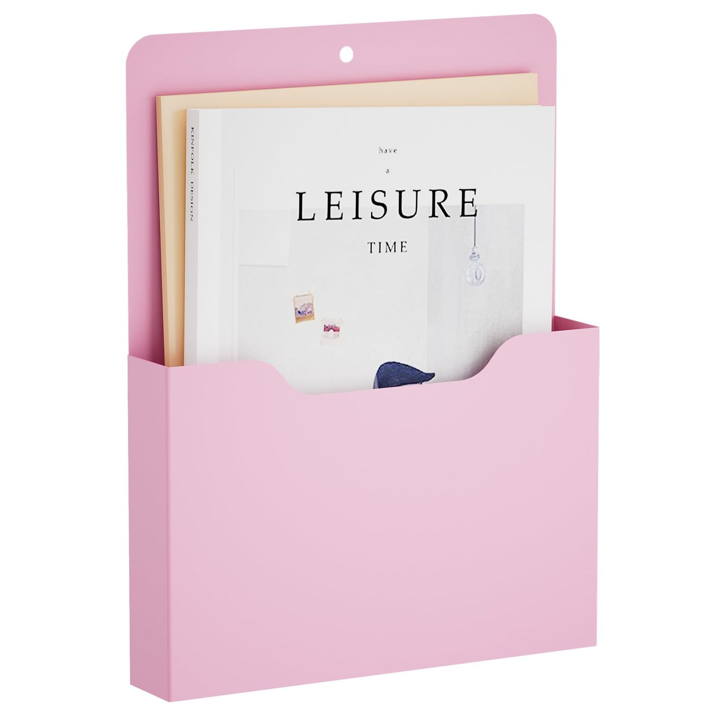 Magnetic File Holder - Magnetic Paper Holder, Pocket Organizer Office Supplies Storage Mail Organizer for Notebooks,Planners,Letter (Pink)