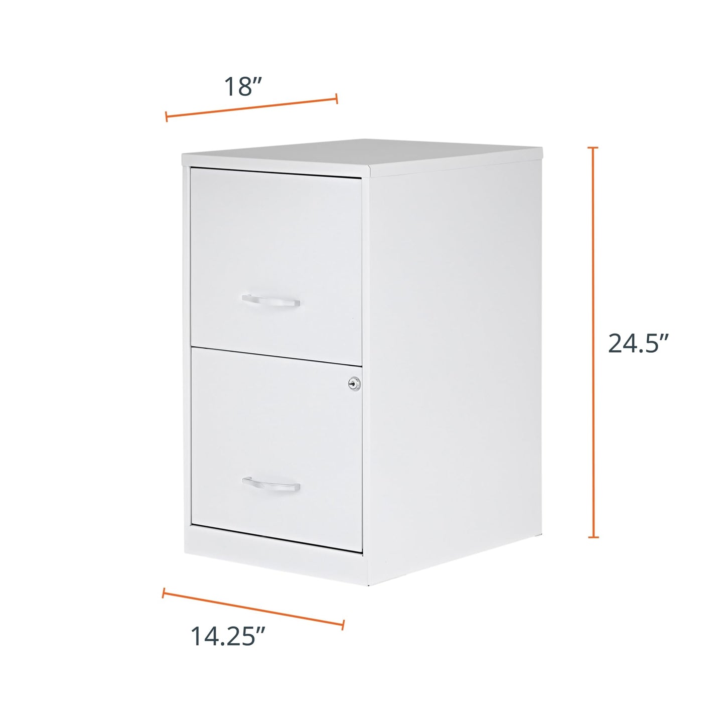 NuSparc 2 Drawer Locking Filing Cabinet | Pre-Assembled Steel Construction | Space-Saving Design is Perfect for Home and Small Office | Letter-Size | Assembled in North America
