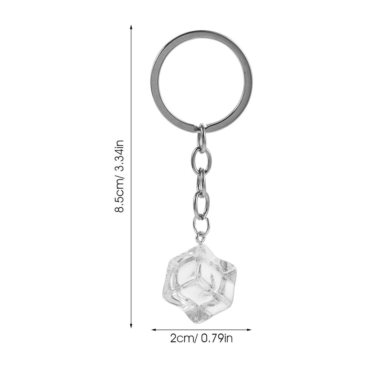 Holibanna Ice Cube Key Chain Resin Irregular Square Ice Pendant Clear Crystal Cubes Key Ring Car Bag Keychain Accessories