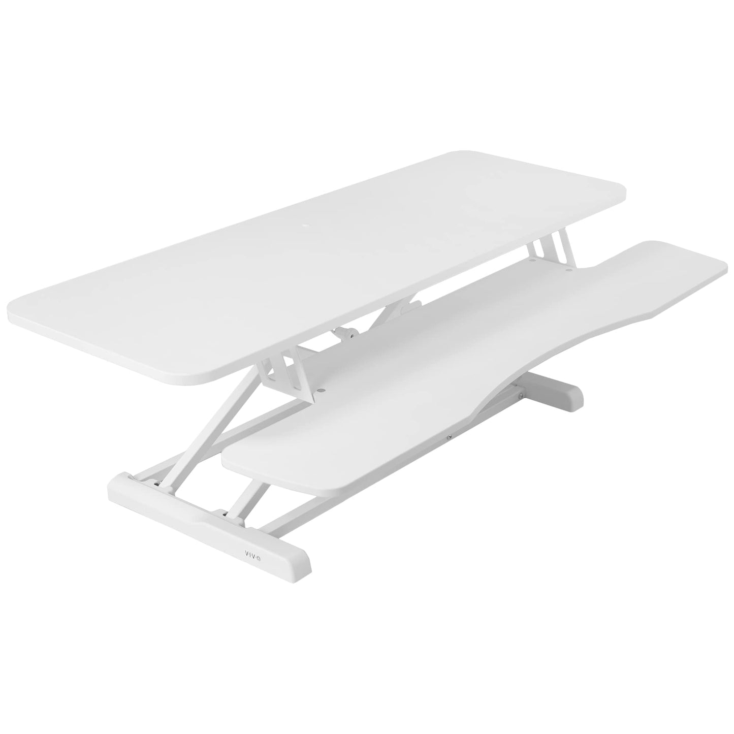 VIVO 42 inch Desk Converter, K Series, Height Adjustable Sit to Stand Riser, Dual Monitor and Laptop Workstation with Wide Keyboard Tray, White, DESK-V042KW