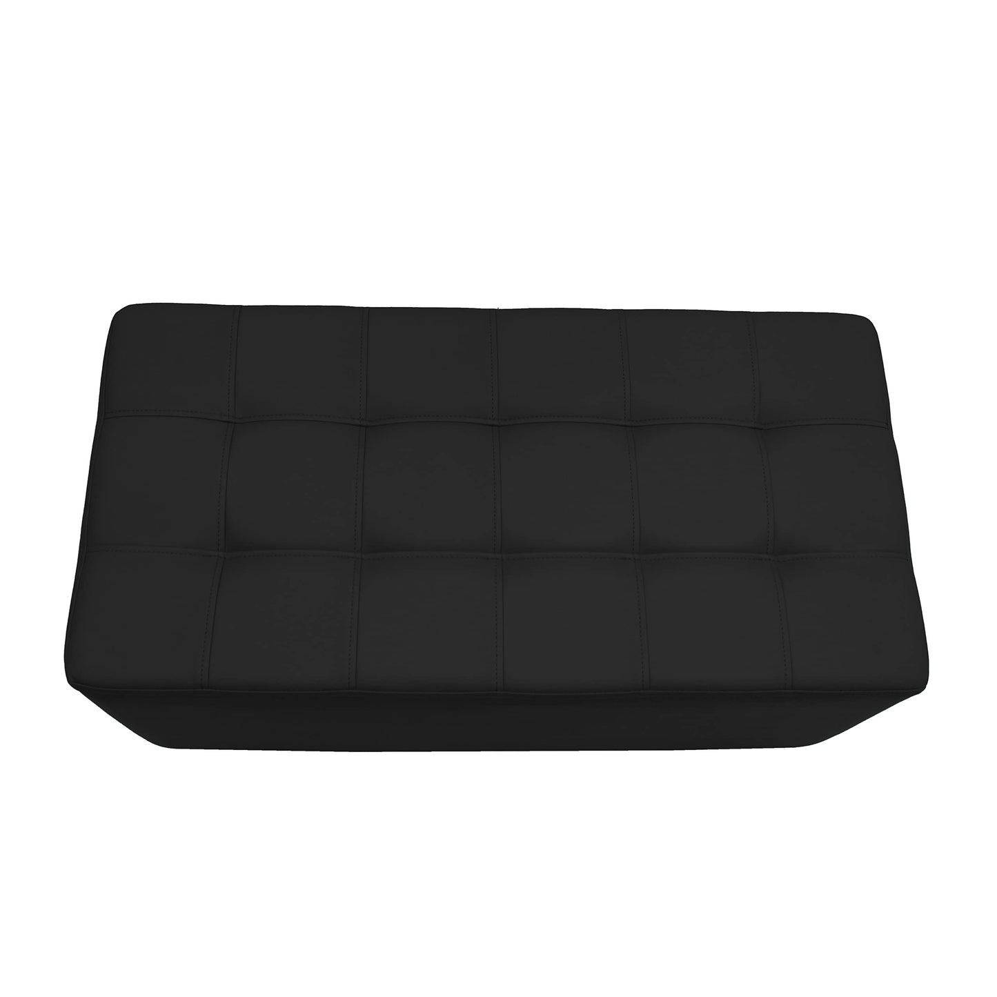 Factory Direct Partners Tufted Rectangle Accent Ottoman Bench Beautifully Upholstered Furniture for Modern Home, Office, Library or Waiting Area Seating, Footstool, Table Use - Black, 14046-BK