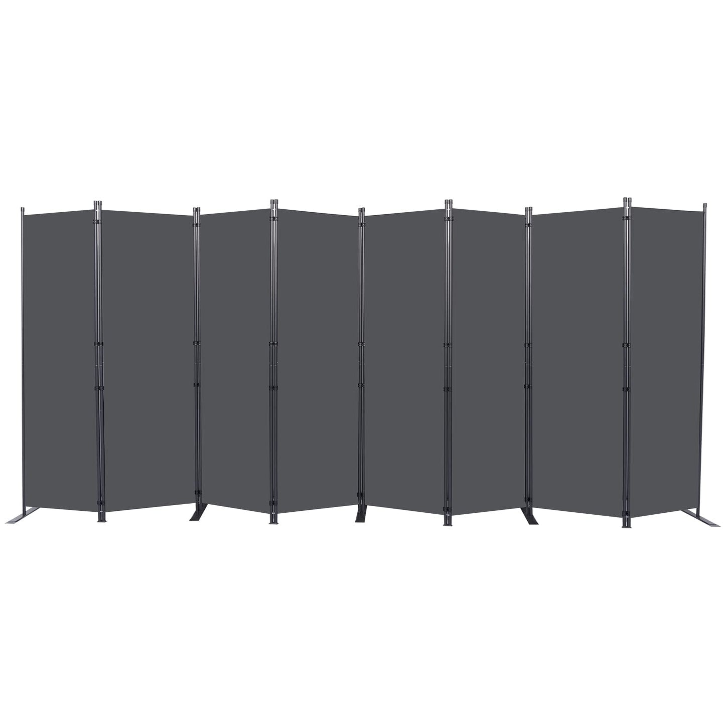 CHOSENM Room Divider, 8 Panel Folding Privacy Screens with Wider Support Feet, 6 Ft Portable Room Partition for Room Separator, 176" W X 71" H, Grey