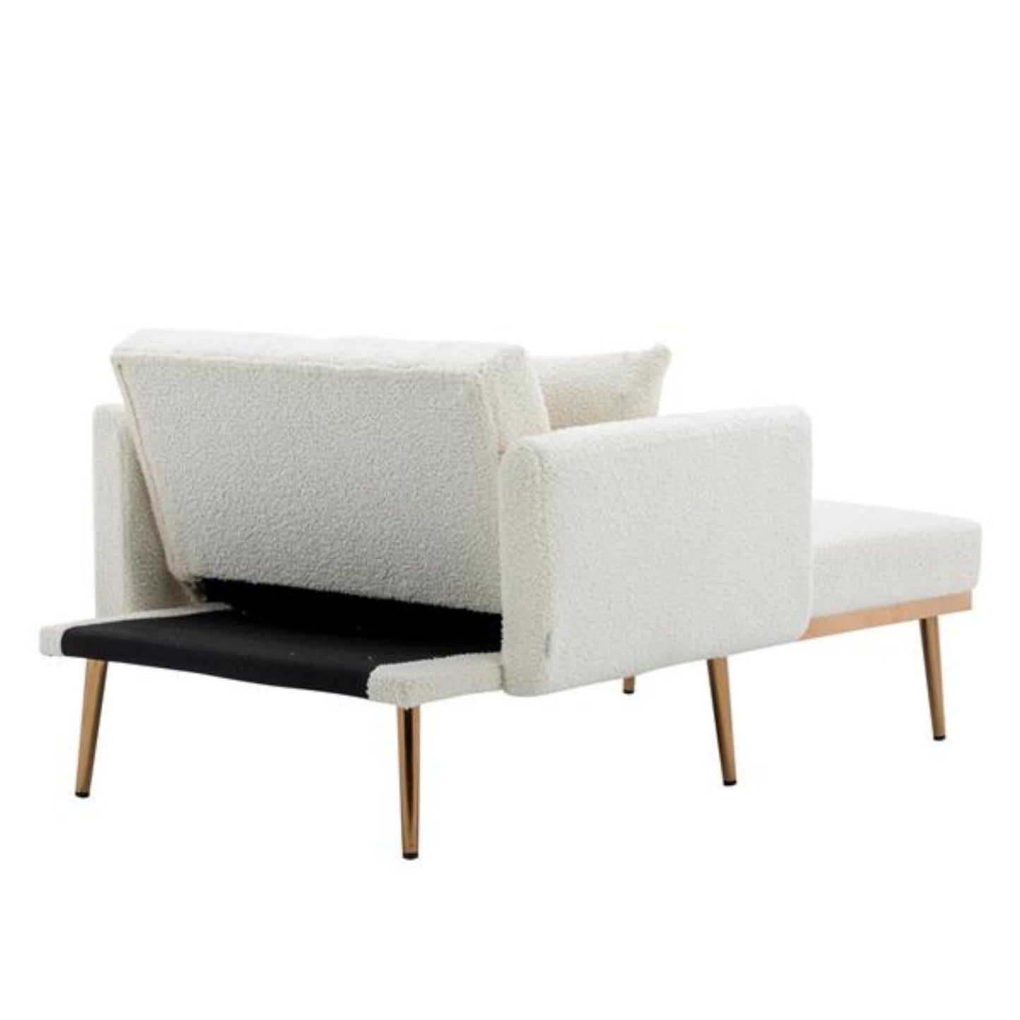 RENPINYOUX Stylish and Elegant Recliner, Armchair, Sofa Chair, Sofa Bed, Curved Edges, Thick Foam, Multi-Purpose, Suitable for Living Room, Bedroom, White