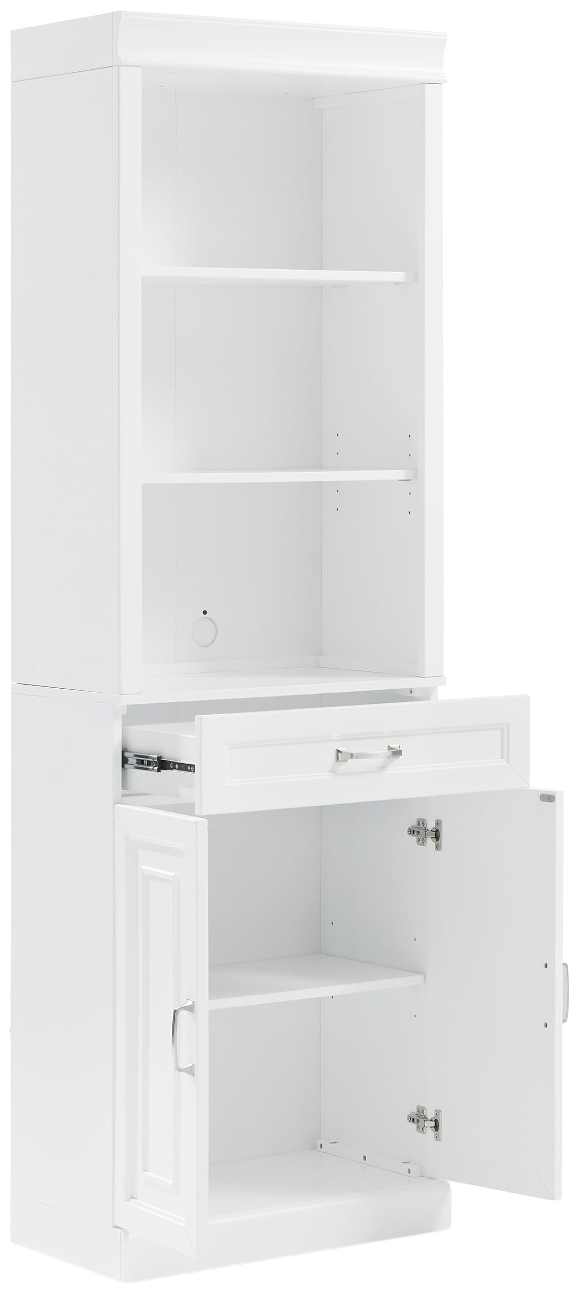 Crosley Furniture Stanton Storage Bookcase, Bookshelf Cabinet with Shelves, Kitchen and Living Room, White