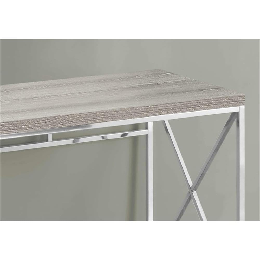 Monarch Specialties I 7204 Computer Desk, Home Office, Laptop, Work, Metal, Laminate, Brown, Chrome, Contemporary, Modern