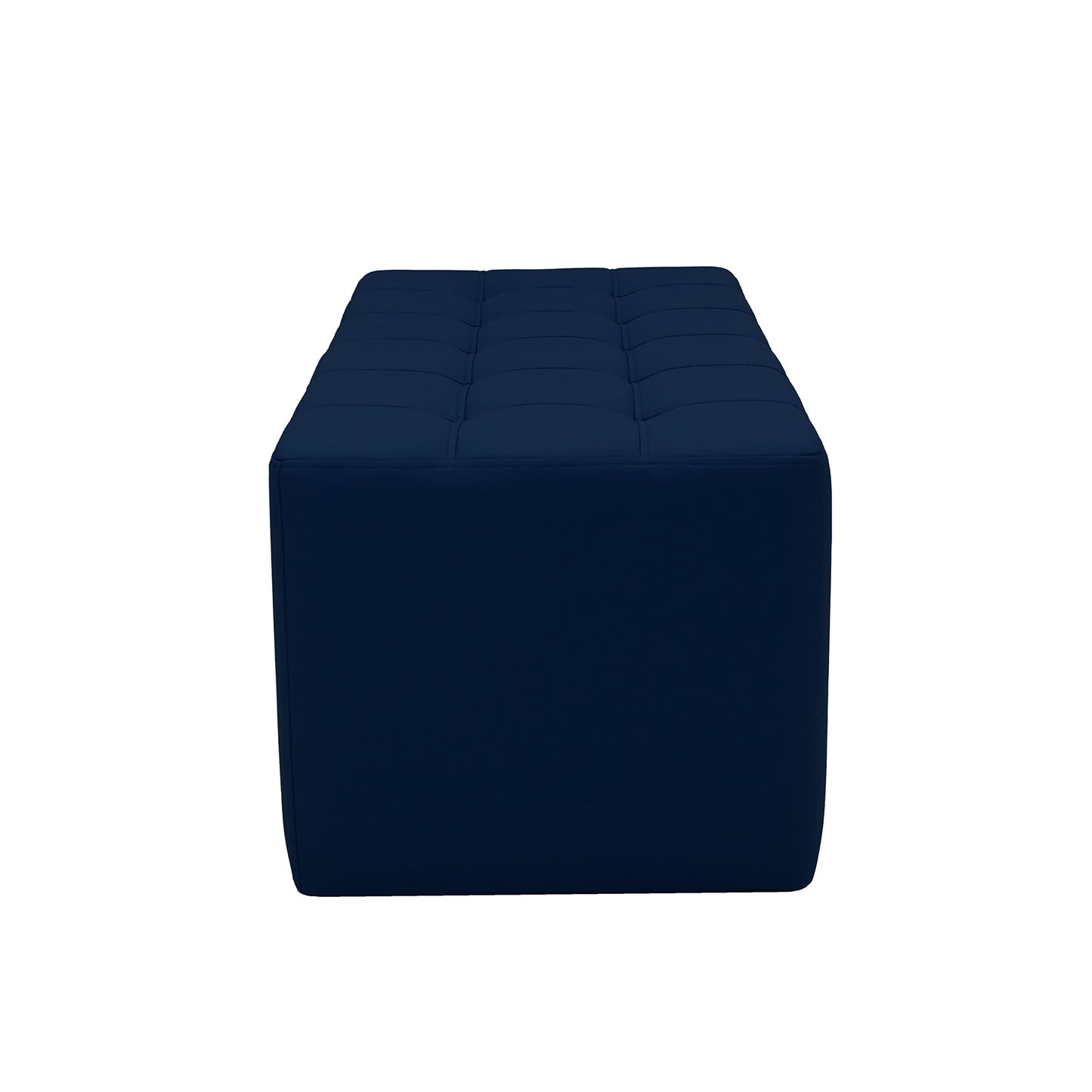 Factory Direct Partners Tufted Rectangle Accent Ottoman Bench Beautifully Upholstered Furniture for Modern Home, Office, Library or Waiting Area Seating, Footstool, Table Use - Navy, 14046-NV