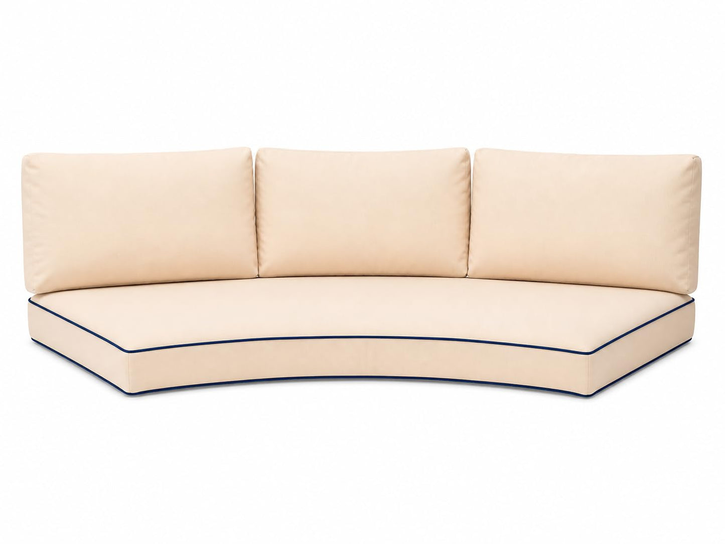 ALUXY Outdoor Half Moon Sofa Cushion 4-Piece Set, Curved Patio Furniture Cushions, Waterproof with Bolster Pillows, Thick & Comfortable, Zippered Removable Cover, Full Cushion Set (Beige)