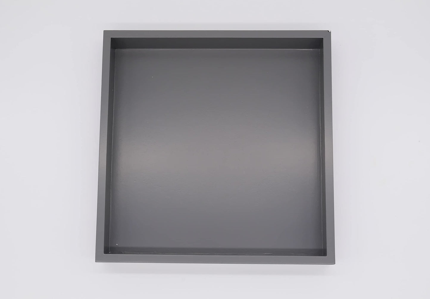 Montecito Home - 10"x10" Small Square Wood Decorative Tray for Office, Ottoman, Bathroom, Entry, Remote Controls, Countertop Organizer, Candle Tray- Charcoal