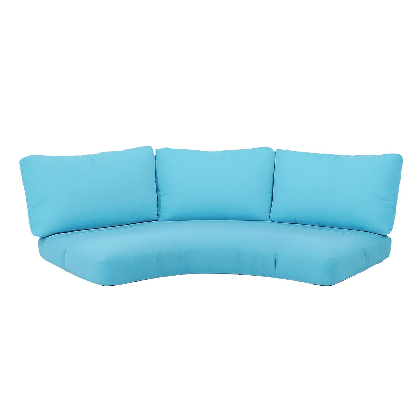 MFPMTUXO Outdoor Curved Sofa Cushion Cover with Zipper & Anti-Slip Particles, Half Moon Patio Furniture Cushions Covers Waterproof, Olefin Fabric-ONLY Cover (Aruba Blue, 77/40 * 28 * 5.3inch)