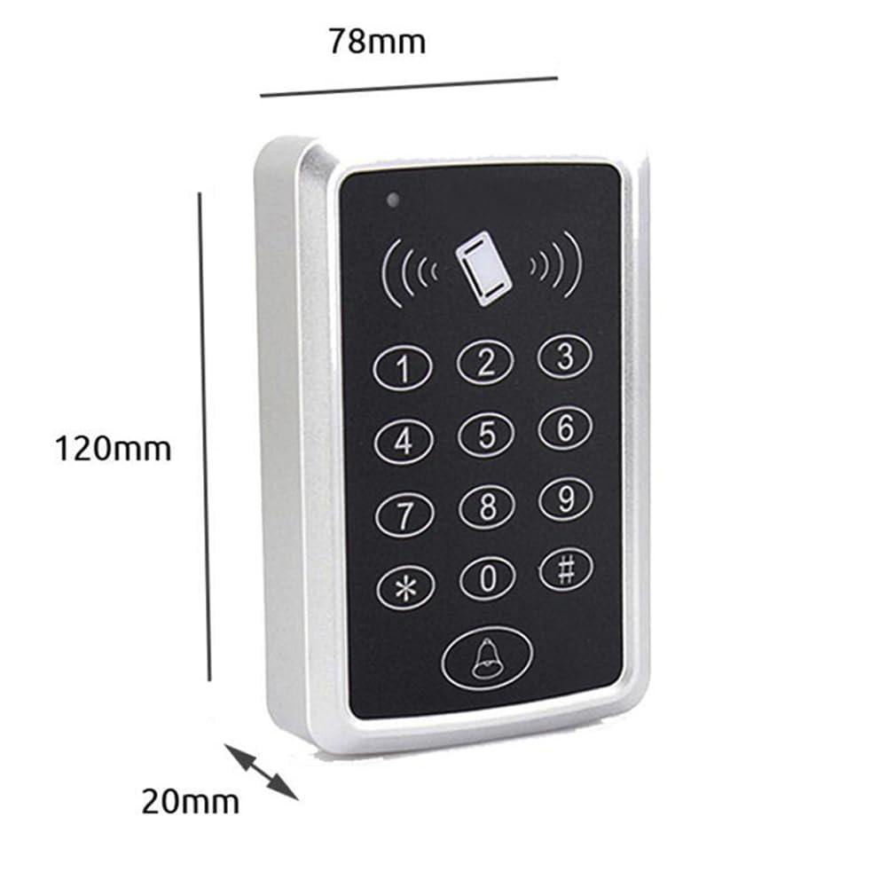 BSTUOKEY Door Access Control Keypad, Stand-Alone Password RFID Reader+5PCS Keyfob Keychain for Entry Home Security Access Controller