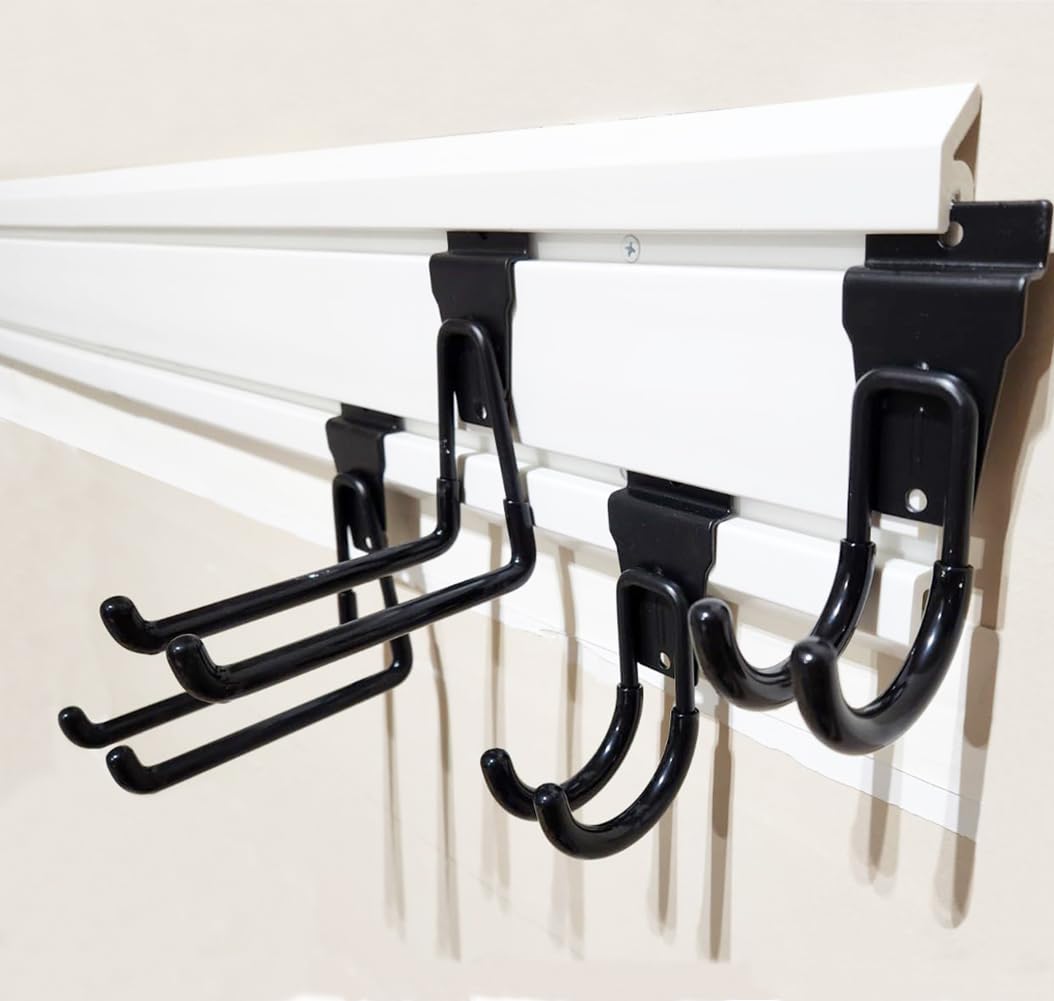 ATOOLA Slatwall Panels 6" x 24", 4-Pack Slatwall Board, PVC Slat Wall Paneling, Heavy Duty Garage Wall Organizer