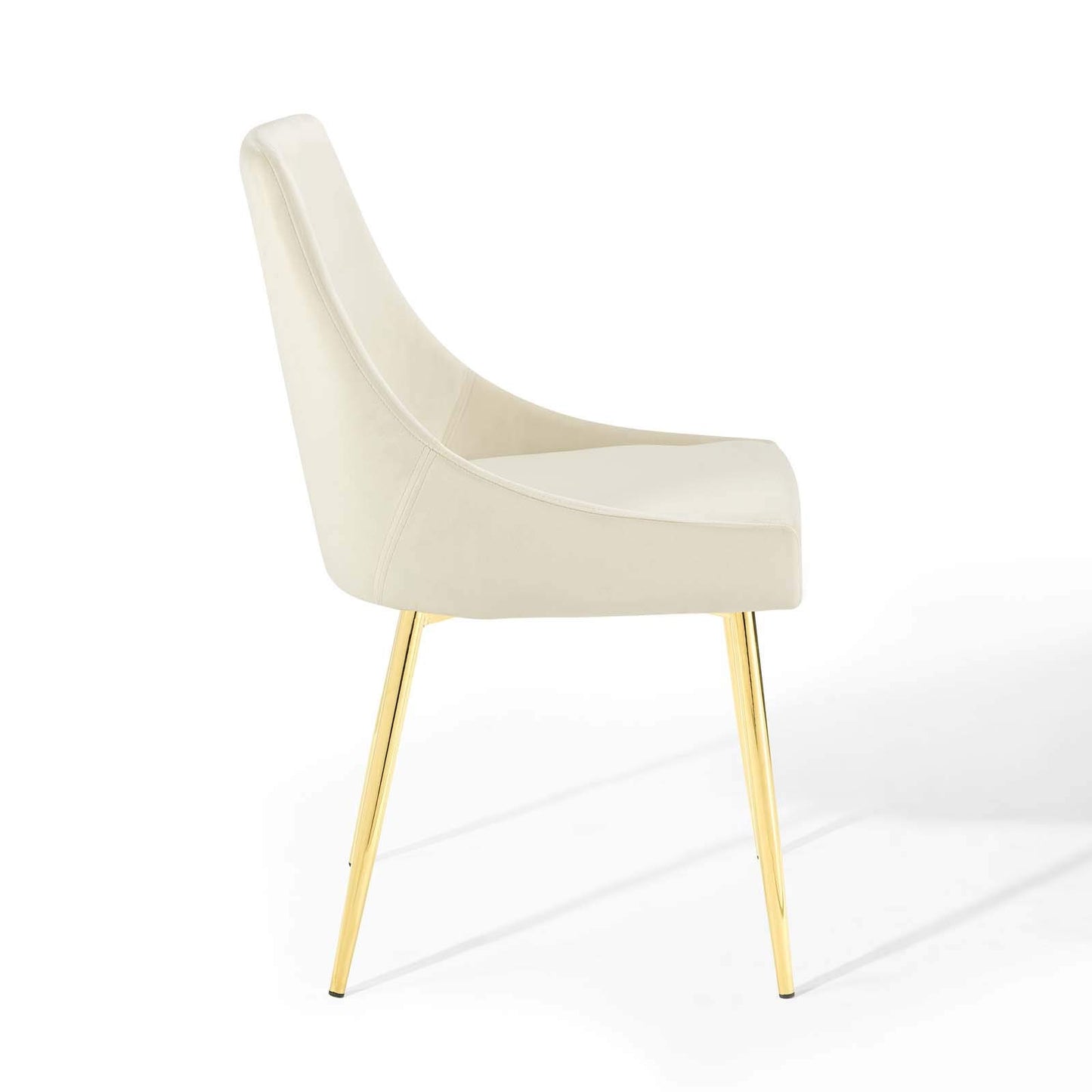 Modway Viscount Performance Velvet Dining Chairs - Set of 2, Gold Ivory