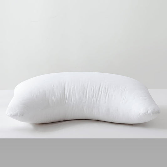 Shatex Neck Pillow Queen Size 28 x 20 inch, Curved Firm Bed Pillow with Adjustable Insert Provides Stronger Support - for Back, Stomach & Side Sleepers