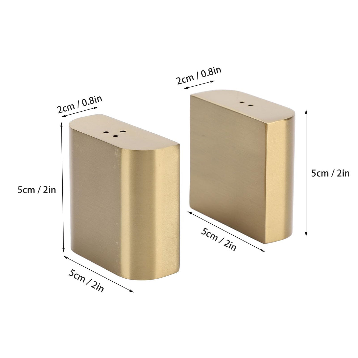 Stainless Steel Salt Shakers, 2Pcs Golden Seasoning Shakers with Lid Powder Dispenser Seasoning Bottle for Salt Candy Powder Kitchen Baking Cooking Tool