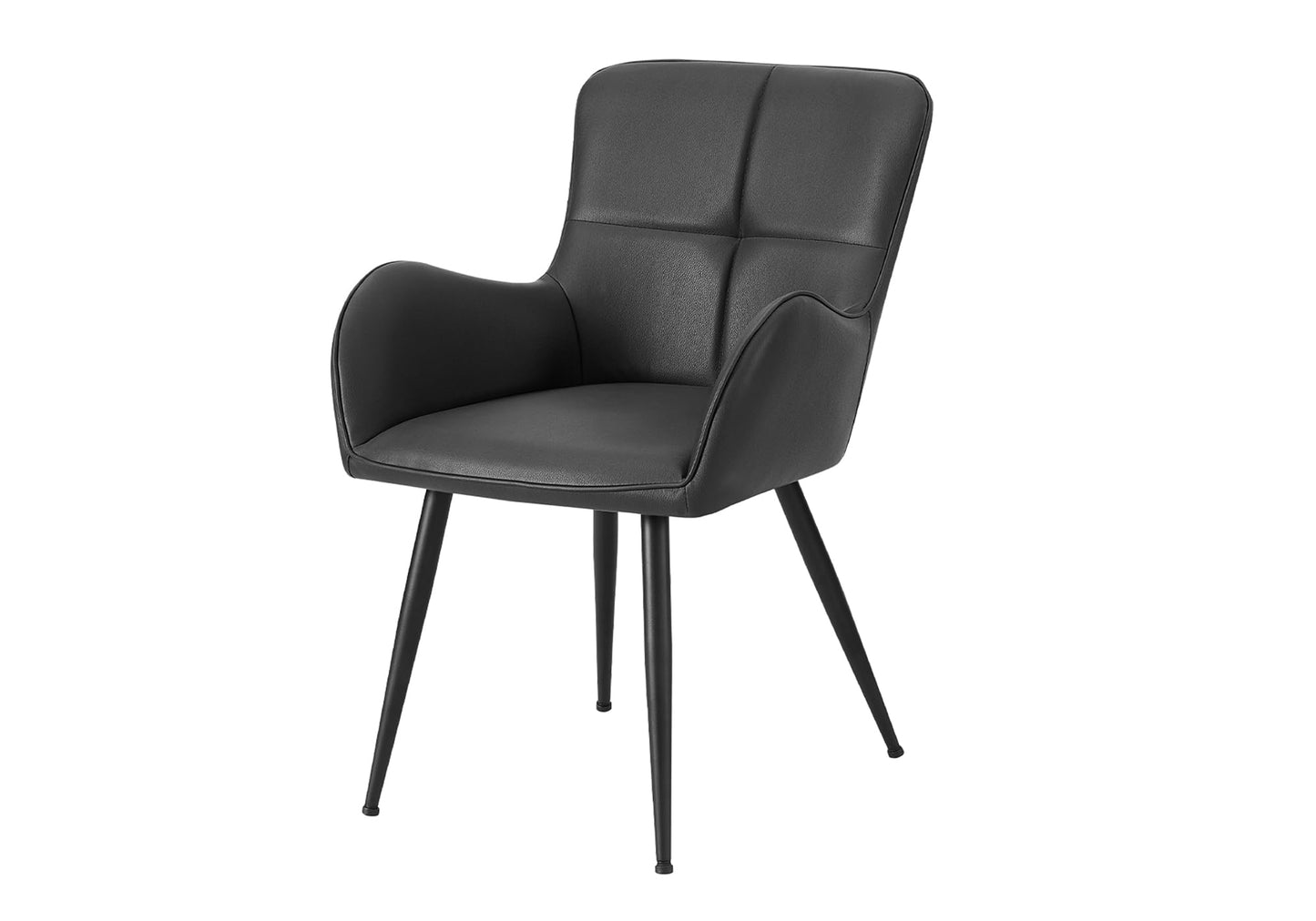 Monarch Specialties I 1157 Dining Chair, 33" Height, Set of 2, Upholstered, Side, Dining Room, Kitchen, Blue Leather Look, Black Metal, Contemporary, Modern