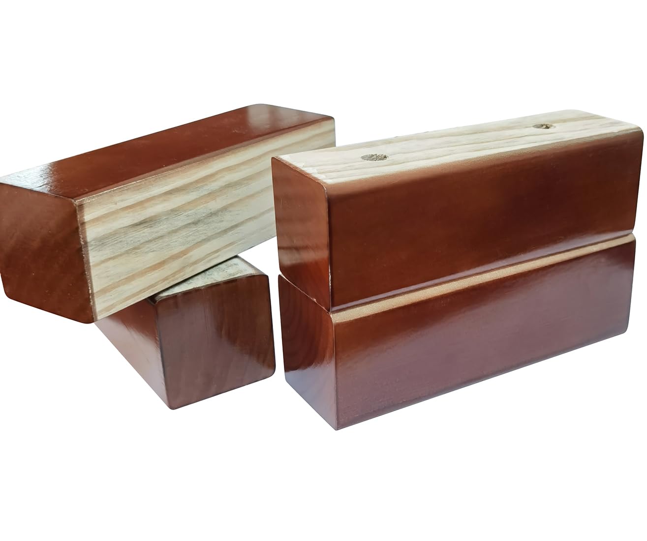 Btibpse 2 Inch Wooden Sofa/Bed Riser L Shaped Wood Furniture Legs/Couch Legs/Replacement Sofa Feet/Dresser Leg Set of 4 (Rectangle, Dark Brown)