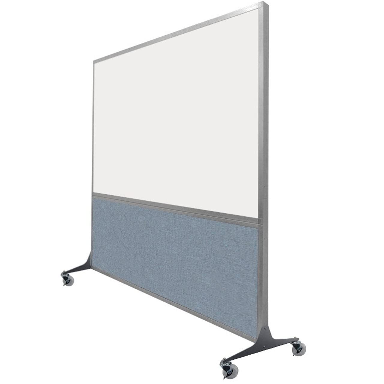 DivideWrite Mobile Whiteboard | Double Sided Dry Erase Board | Portable Office Cubicle Partition | Display for Classrooms, Conference Rooms, Meeting Areas and More | Black Fabric 5' Wide X 6' Tall
