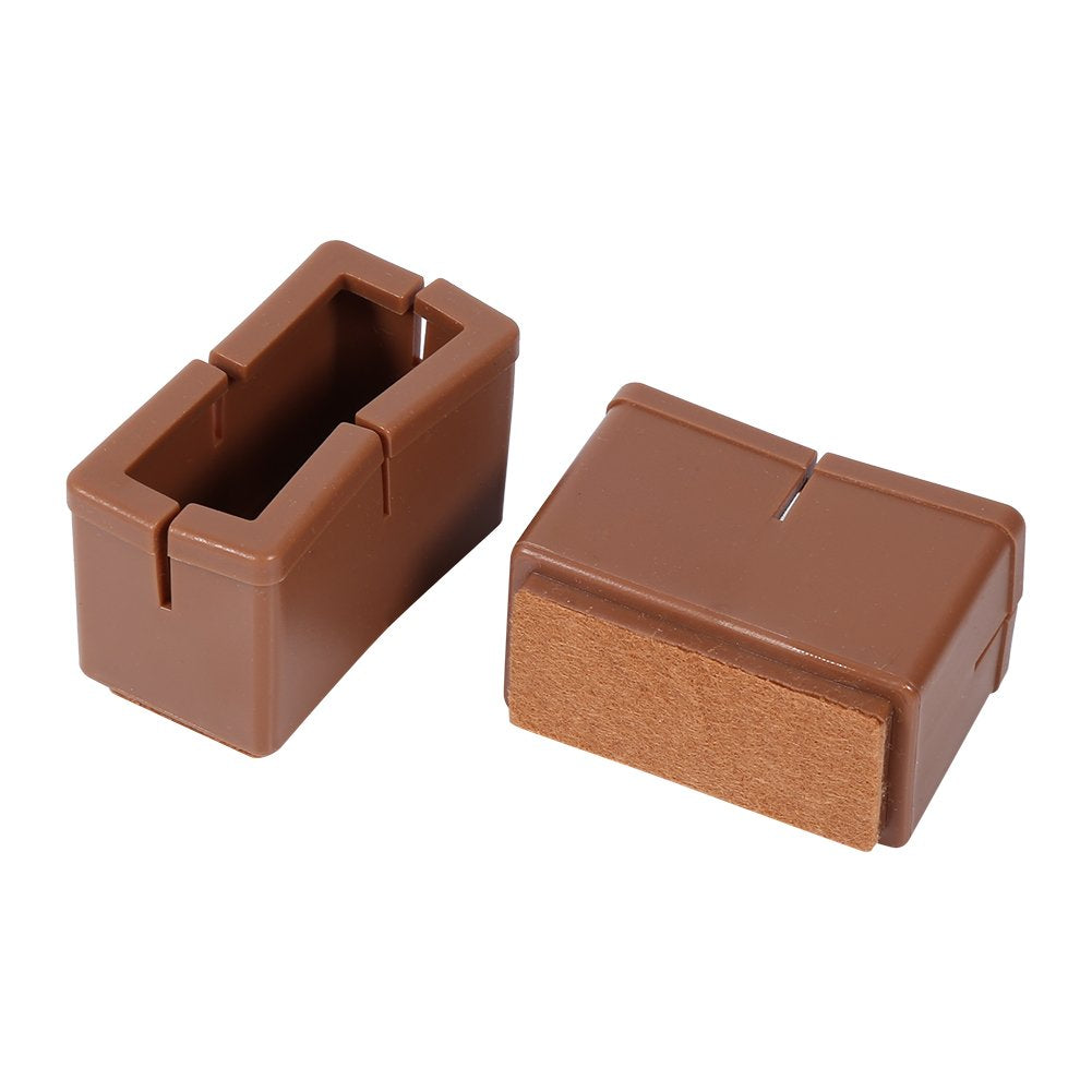 8pcs Chair Leg, Silicone Rectangle Furniture Table Feet Covers Legs Protector with Rubber Sole(Coffee)