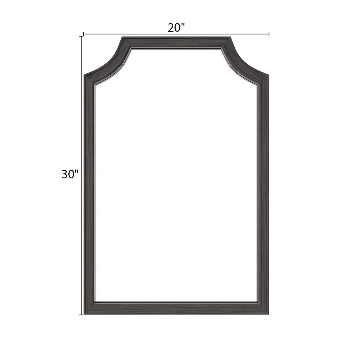 WallBeyond Scalloped Wood Mirror for Small Bathroom Vanity 20x30 Inch Rectangle Wall Mirror Decor for Hallway Bedroom Living Room Home (Black)