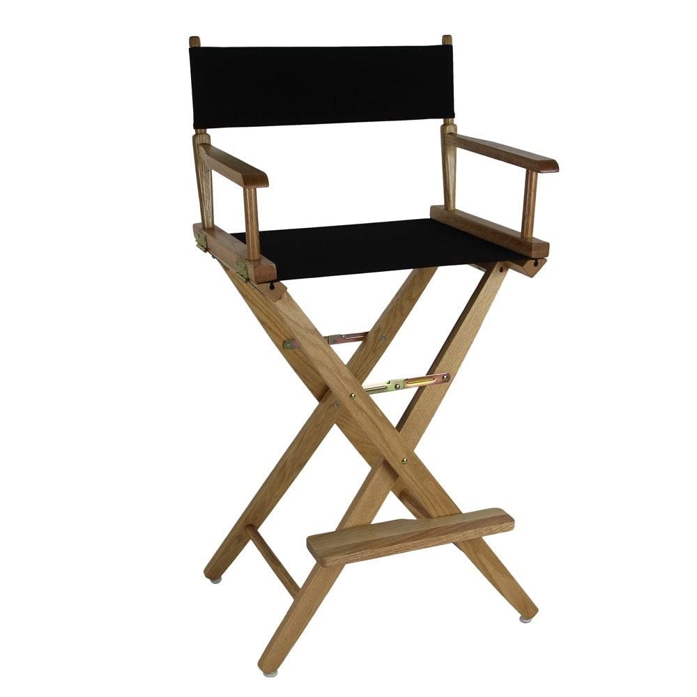 American Trails Extra-Wide Premium 30" Director's Chair Black Frame with Royal Blue Canvas, Bar Height