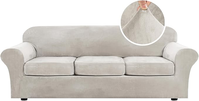 H.VERSAILTEX High Stretch Sofa Slipcover 4 Piece Cover Velvet Furniture