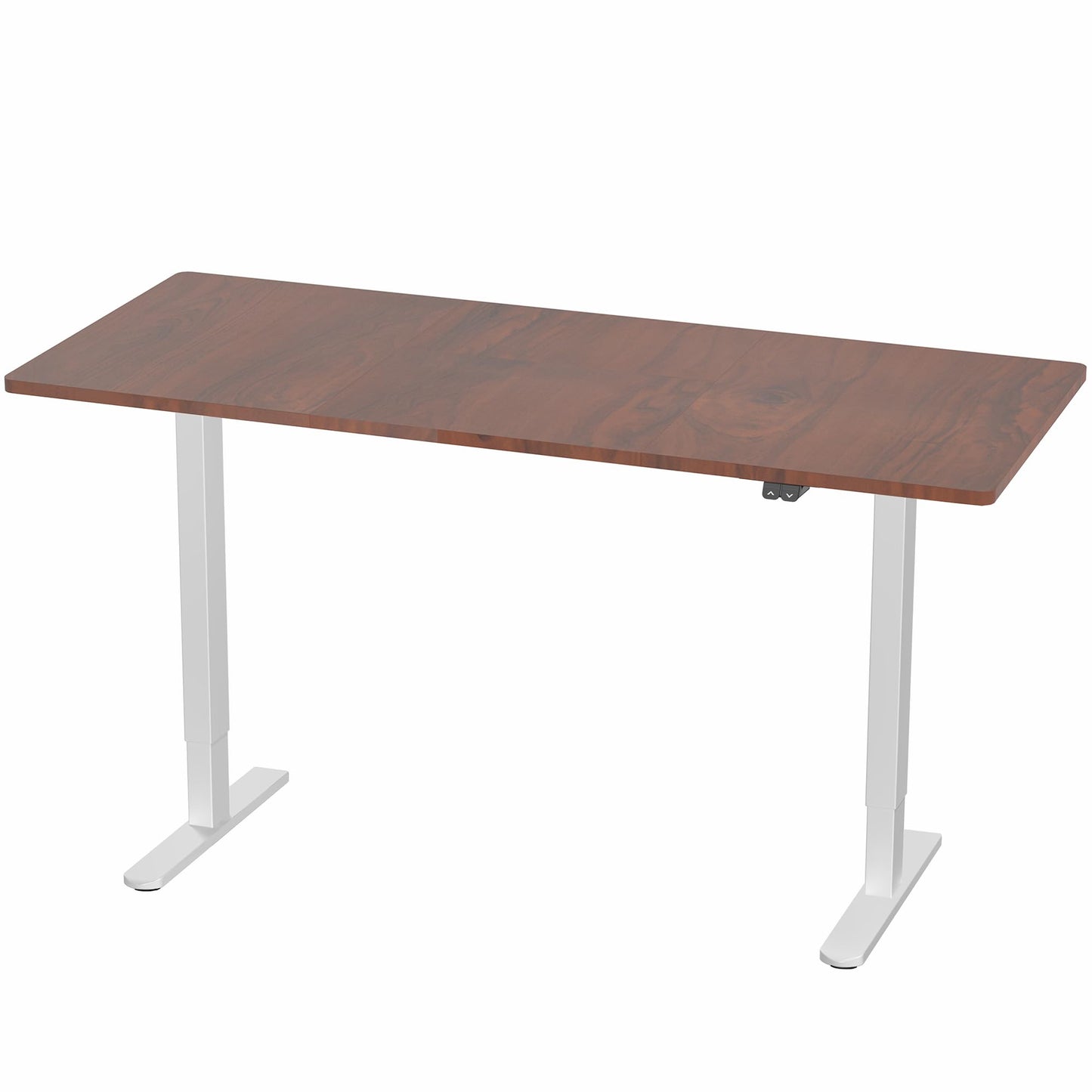 VIVO Electric 71 x 30 inch Stand Up Desk, Height Adjustable, Dark Walnut Top White Frame, Home and Office Furniture Sets, DESK-KIT-0W7D