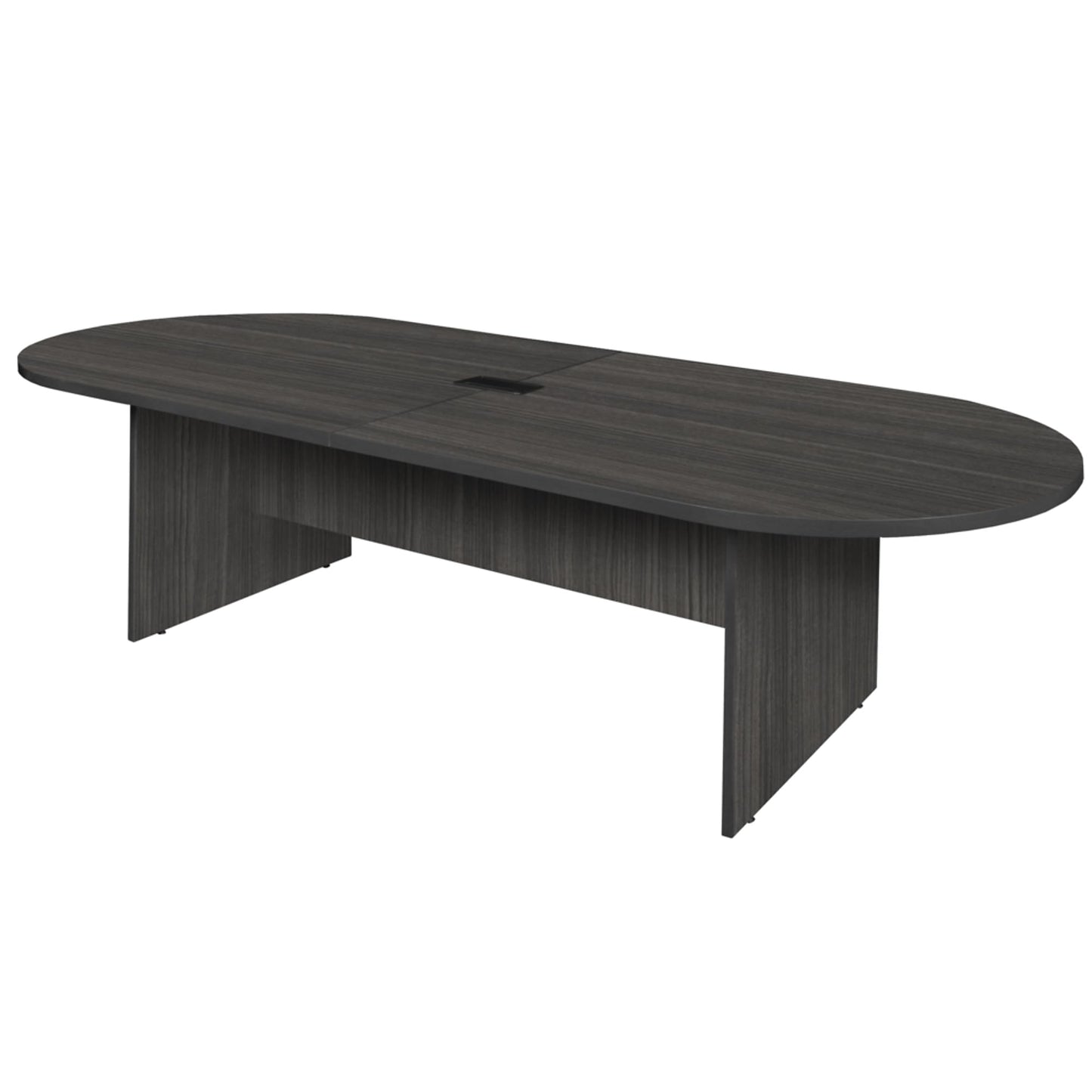 Regency Legacy 10 ft Racetrack Laminate Conference Table with 1 Charging Port, Durable Construction, Scratch-Resistant Surface, and Modern Design for Professional Office Workspaces - Ash Grey