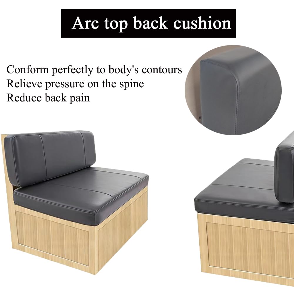42 Inch RV Dinette Cushions Replacement Includes 2 Booth Seats and 2 Backrests with Momery Foam Bench Seat Cushion for RV, Camper, Travel Trailer Bed, Black