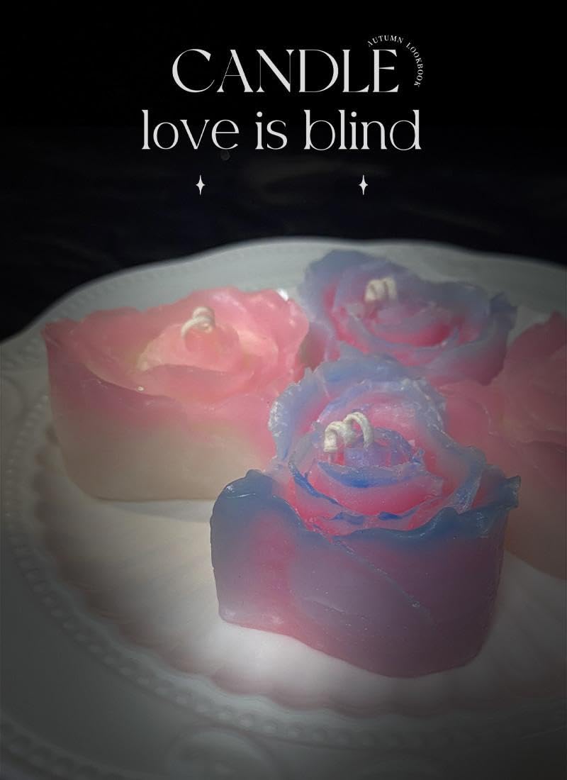 Glow in The Dark Heart Shaped Flower Candle,Low Temperature Body Safe Candle，40 Degrees Peony Flower Rose Scented Aromatherapy Drip Wax，Adult Couple Dating Play Wax (Pink White Luminous)