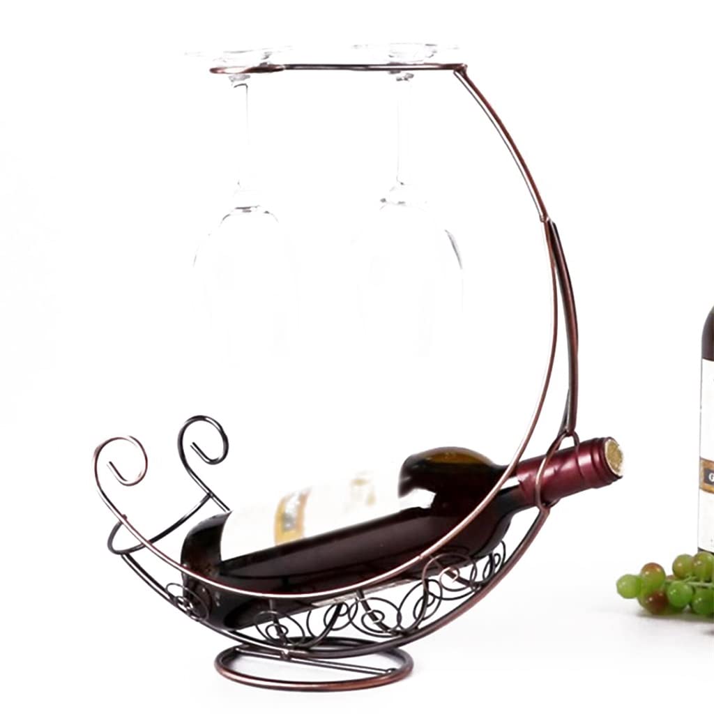 SIDUFHAOPKLL Metal Wine Rack Hanging Glass Holder Bar Stand Bracket Display Decor(D)