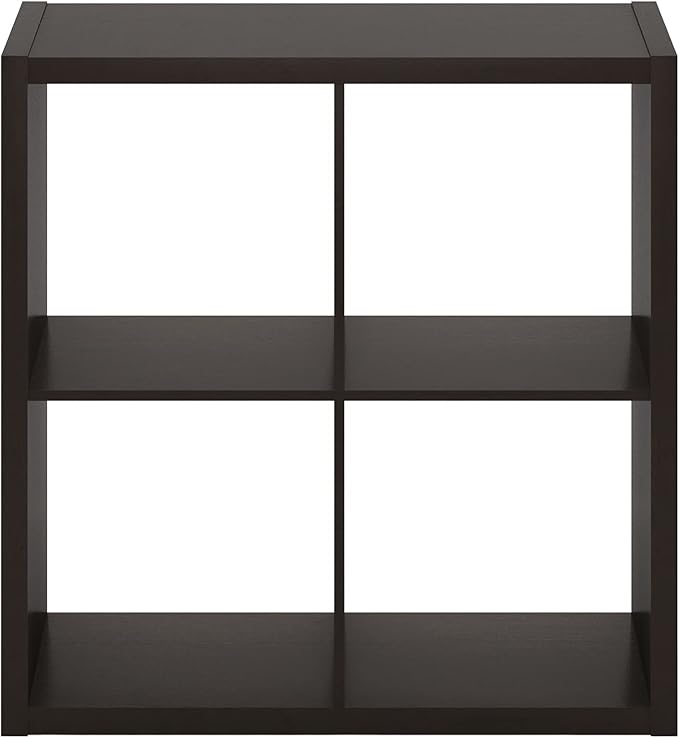 Furinno CUBICLE Book Shelf, 4-Cube Bookshelf, Extra Thick Frame Reversible