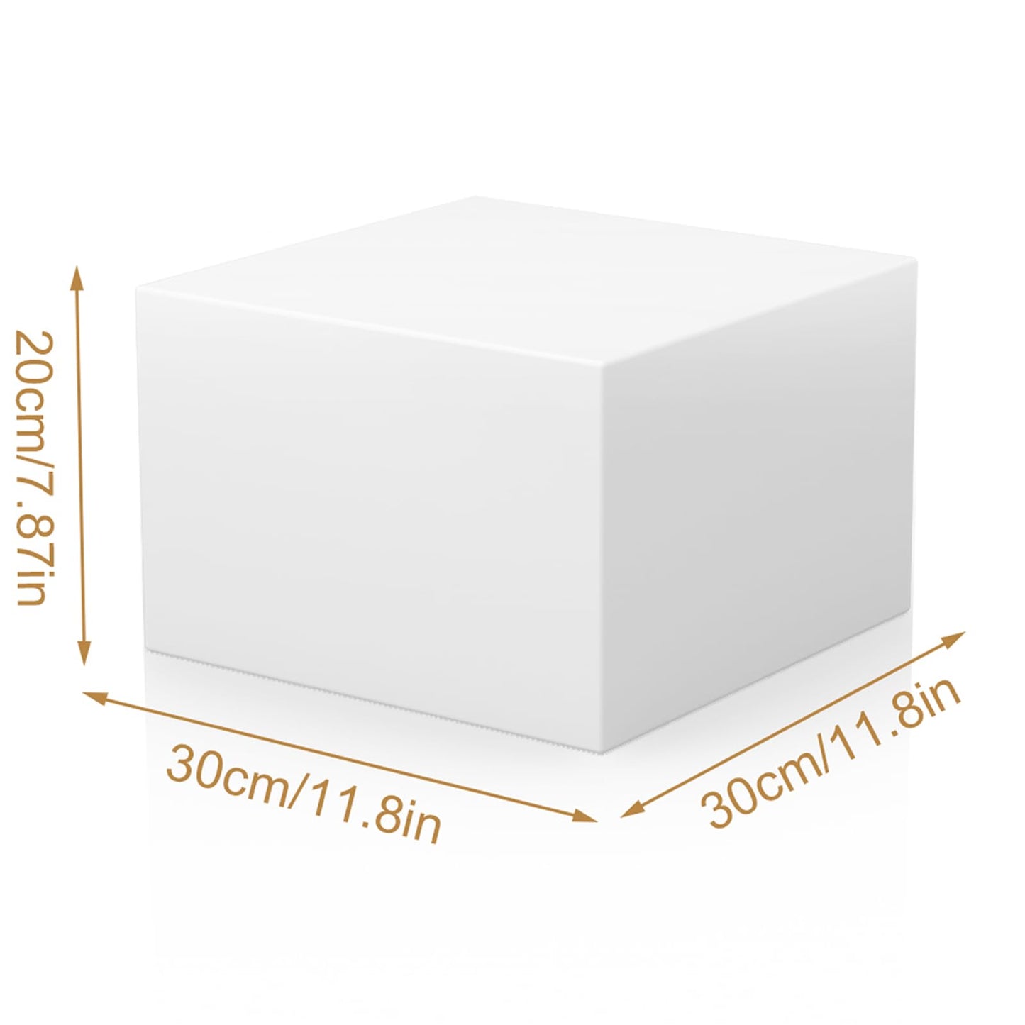 XHKJYSDP Cube Display Pedestal Stand for Bridal Shop, Square White Display Risers Columns, Party Event Decor Platform Base Showcase for Model Jewelry Clothing Shop Home Exhibition (11.8*11.8*7.87in)