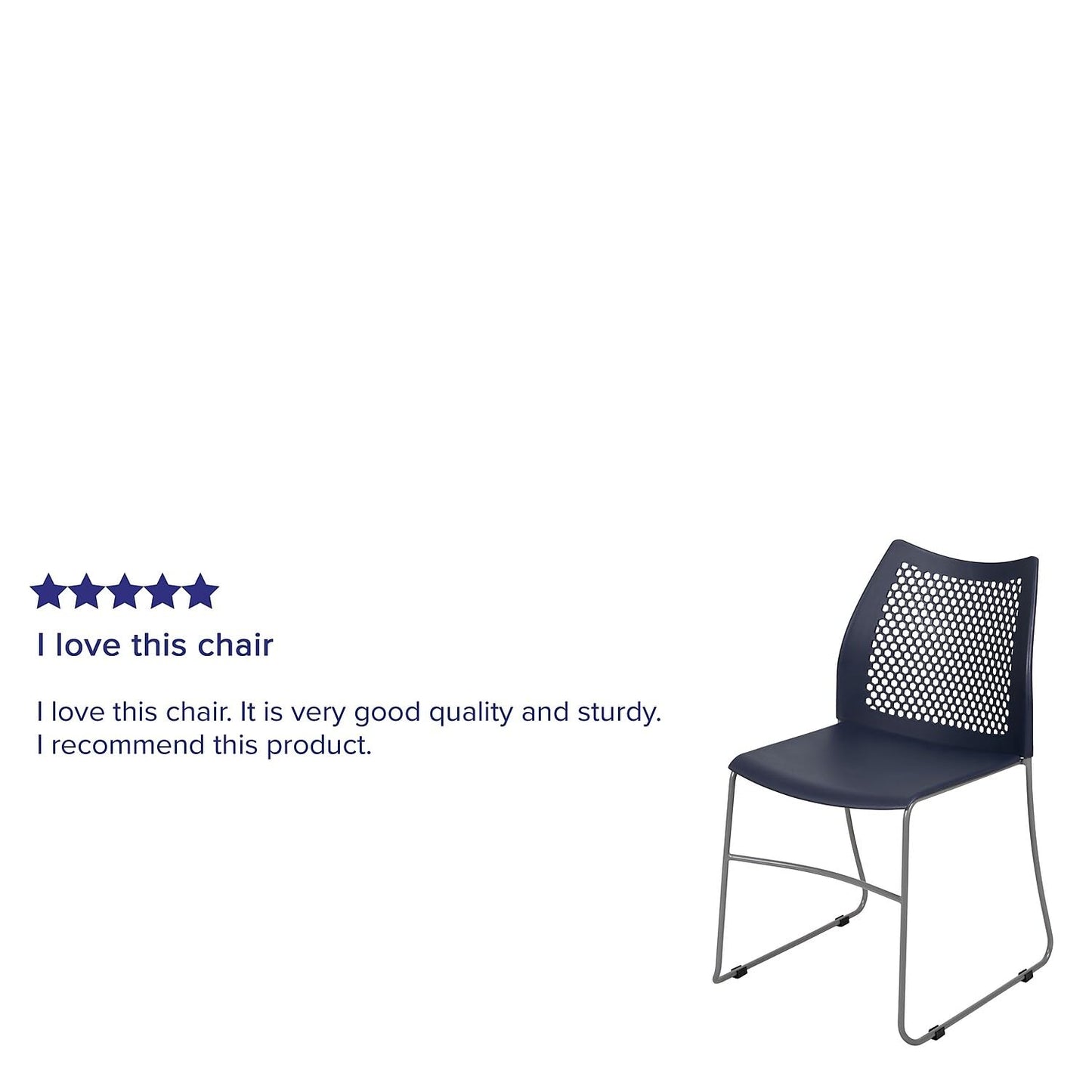 Flash Furniture Hercules Series Contoured Lobby Chairs with Air-Vent Honeycomb Backs, Ergonomic Stacking Chairs for Offices, Set of 5, Navy
