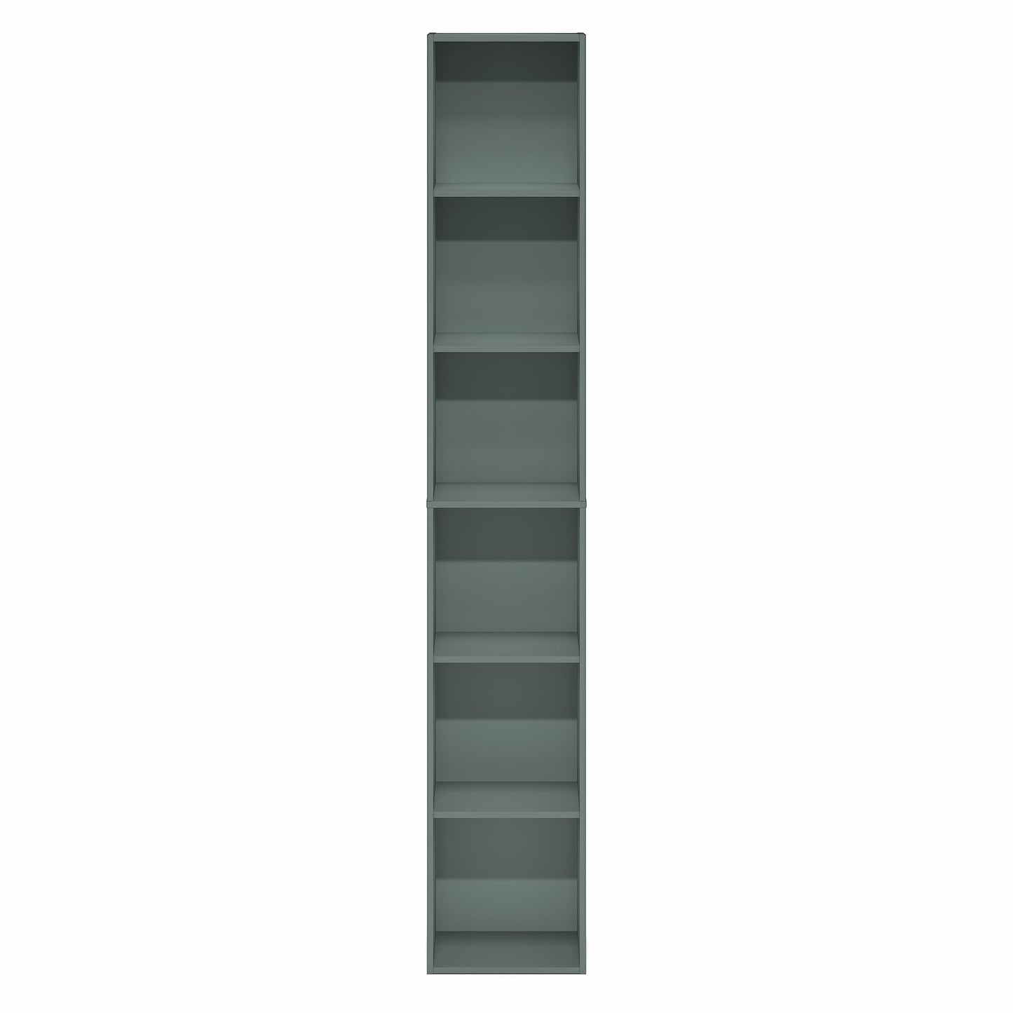 Furinno LUDER Book Shelf, 6-Tier Tall Modern Bookshelf, Bookcase with Open Shelving, Floor Standing Shelves, 9.3 x 12 x 71, for Living Room, Bedroom, Home Office, Sage Green