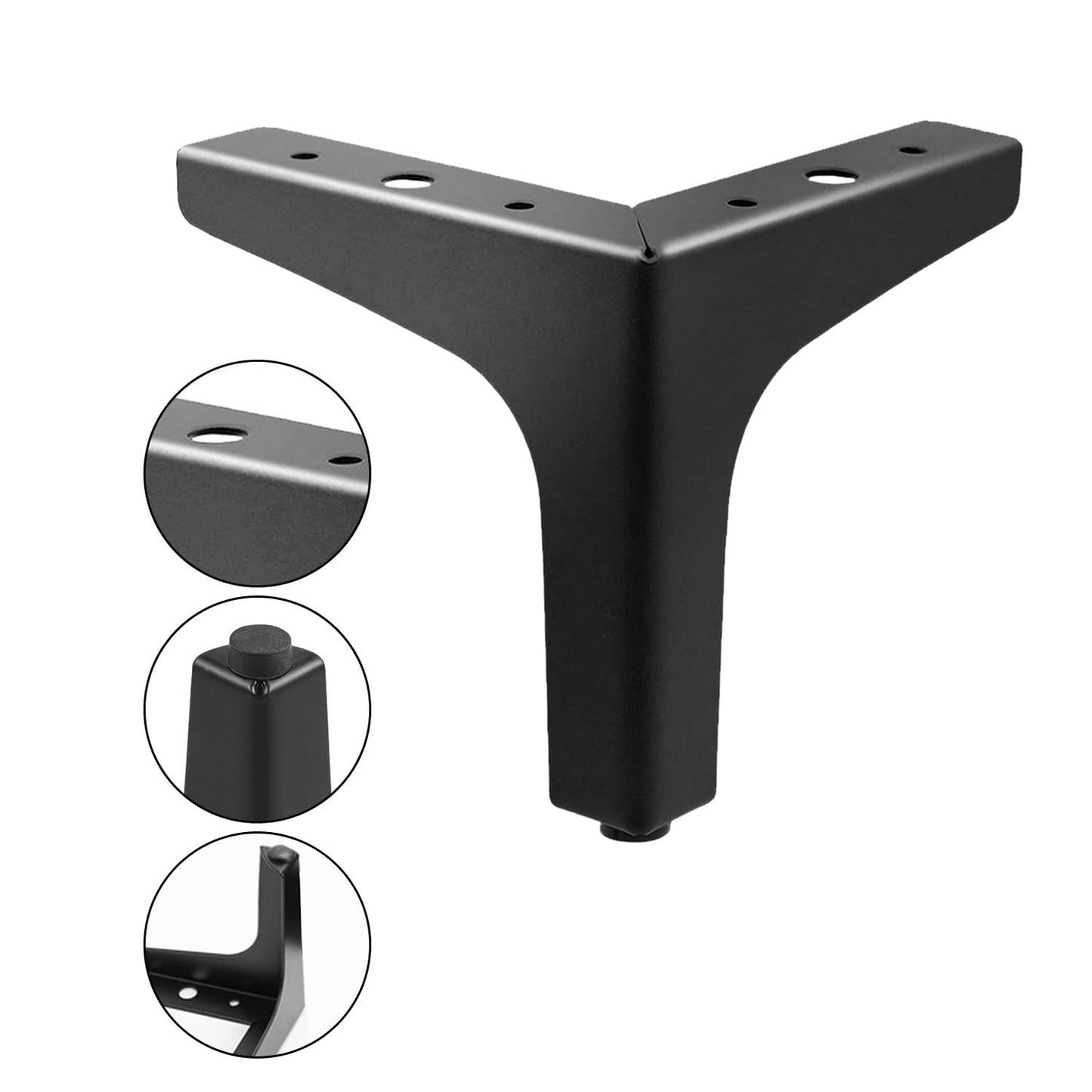AODIOU Furniture Legs Metal feet: Couch Legs 6 Inch Sofa Cabinet Legs Replacement Black Legs for Furniture Set of 4