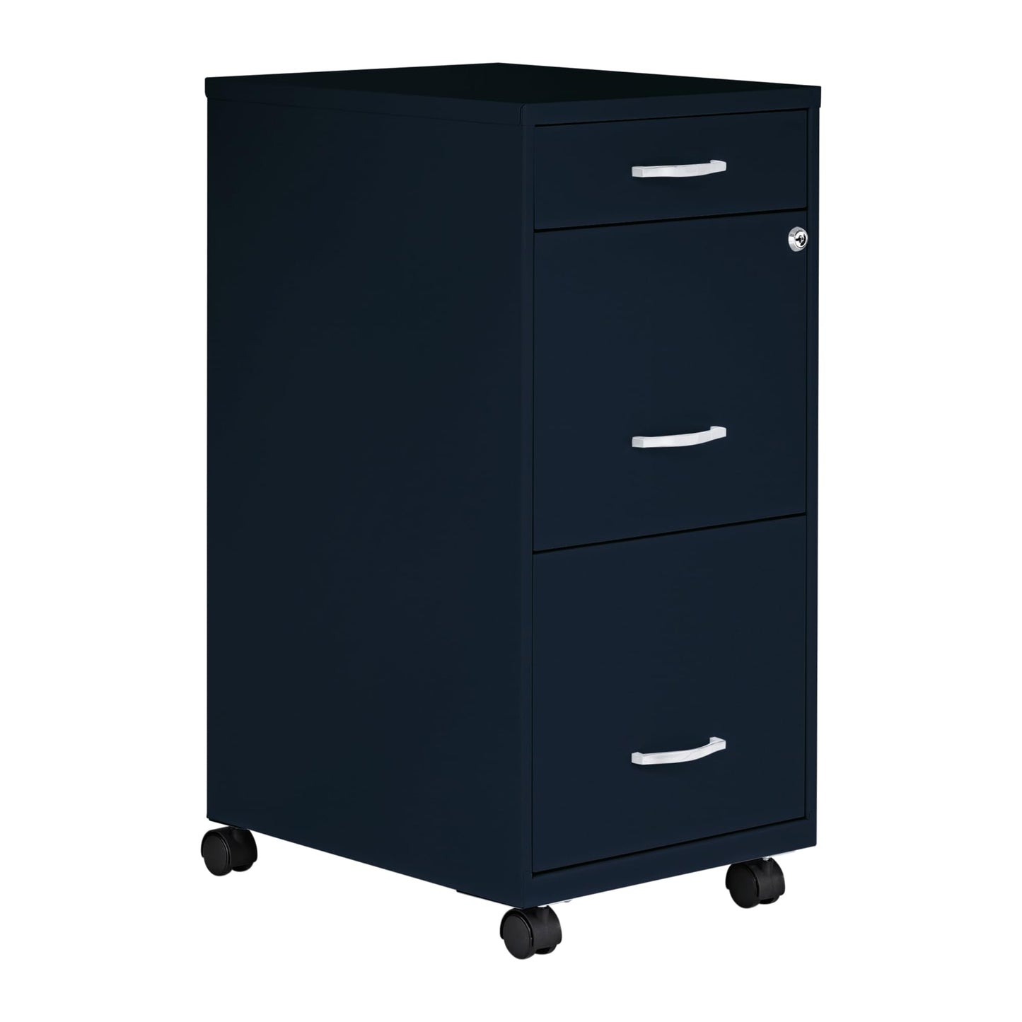 Lorell LYS SOHO Box/File/File Mobile Navy File Cabinet, 3 Drawer