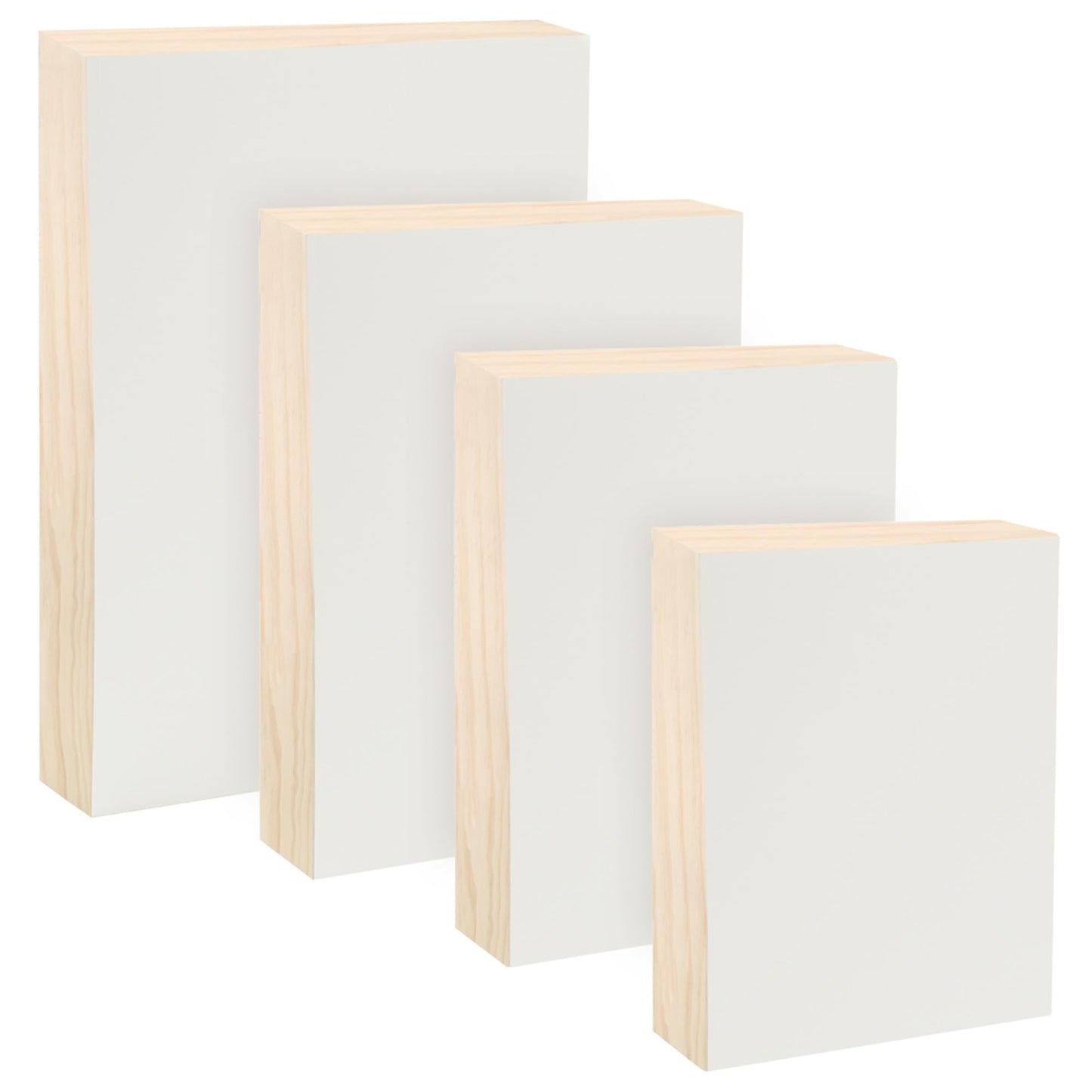 Da Vinci Pro Medium Textured Gesso Wood Panel Bundle - Textured Wood Canvas Panel for Painting, Artists, Classrooms, Students, & More! - 1-5/8" Small Rectangular