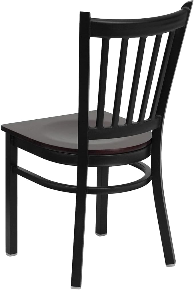 Flash Furniture 2 Pk. HERCULES Series Black Vertical Back Metal Restaurant Chair