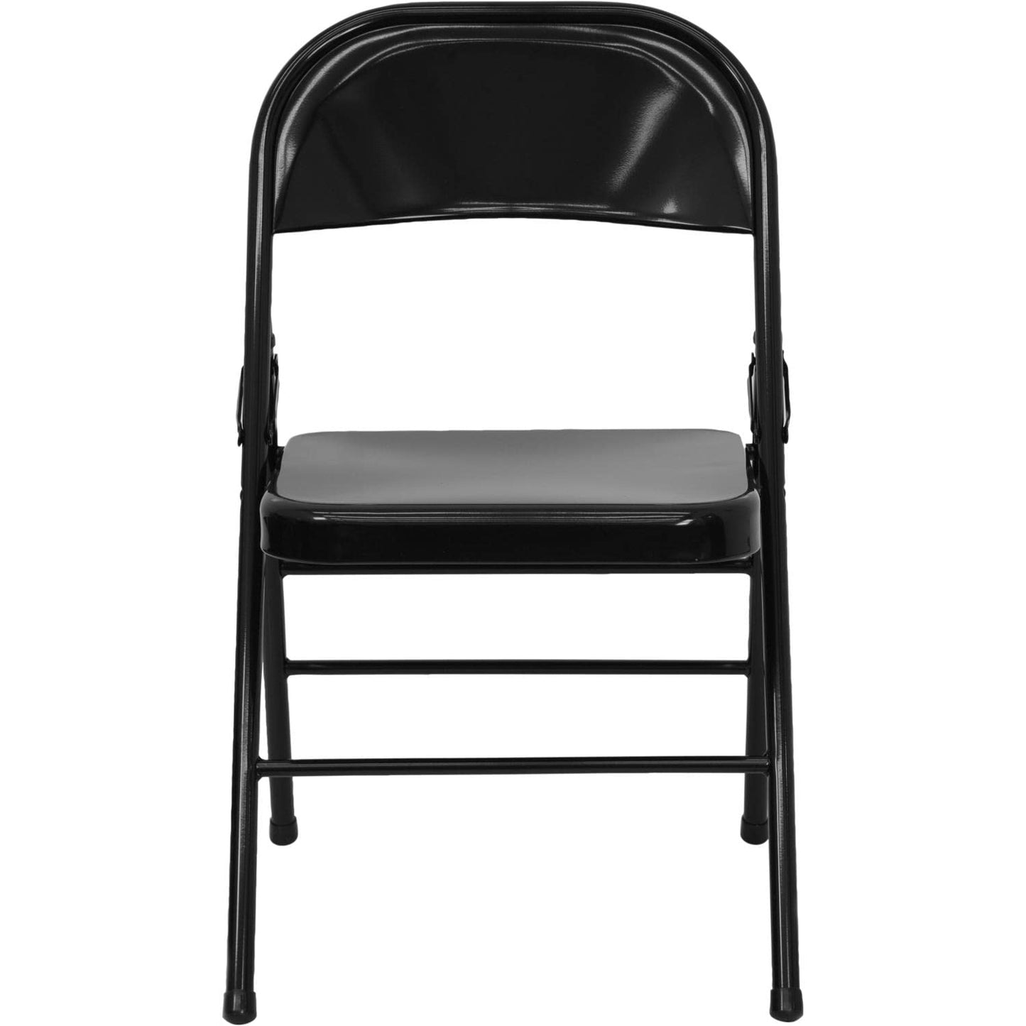 Flash Furniture 2 Pack HERCULES Series Triple Braced & Double Hinged Black Metal Folding Chair